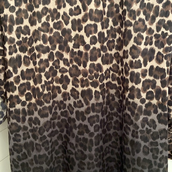 2X Joe Fresh Floaty Chiffon Animal Print Button Down Tunic - Picture 13 of 15